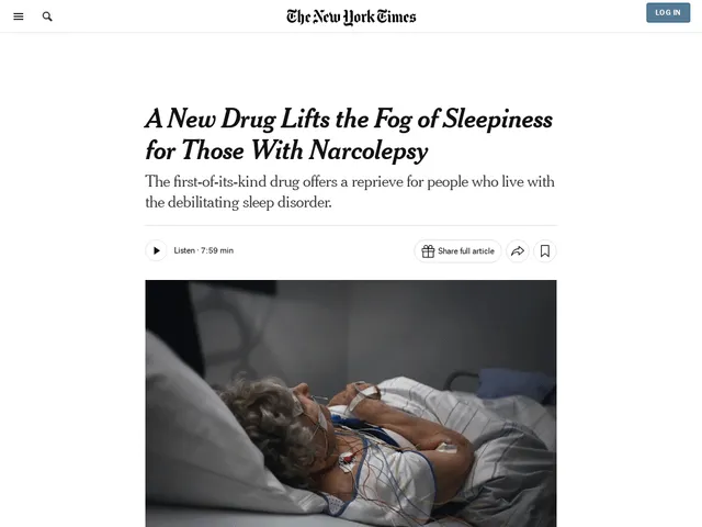 Article reports a possible drug for daytime sleepiness in narcolepsy